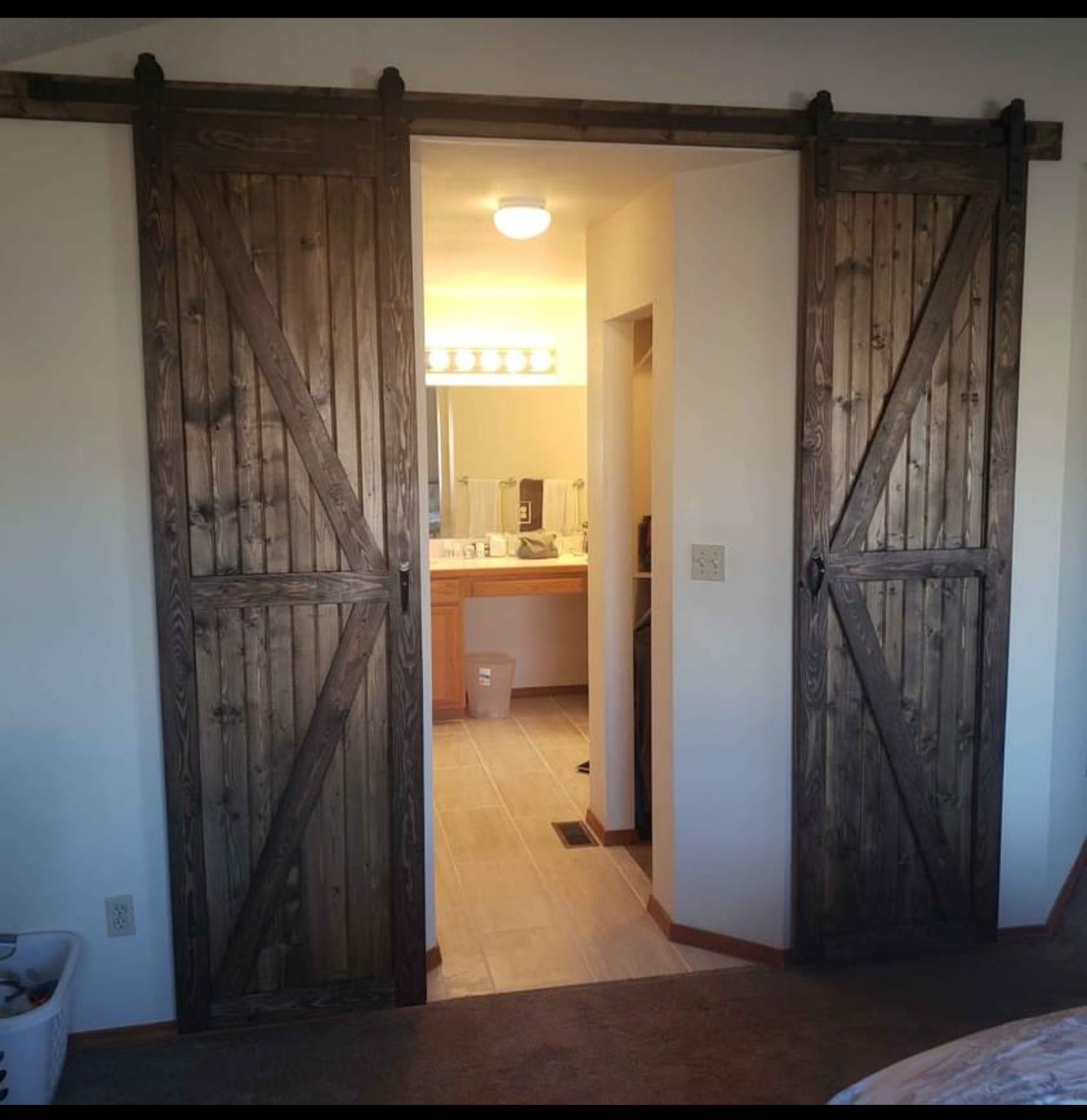 Rustic interior sliding barn door double X frame (please contact us for an accurate quote)