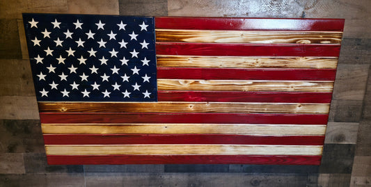 Handcrafted American Flag Murphy Bar – Wall Mounted Liquor Cabinet & Fold Down Bar